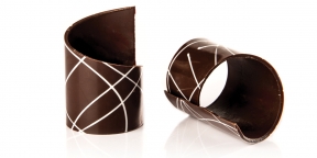 Choc. Striped Asymetric Ring Dark