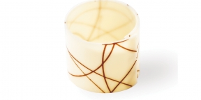 Choc. Mini Cylinder White Striped