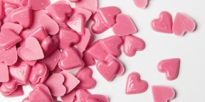 Choc. Sprinkle Heart Pink